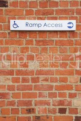 Ramp access sign