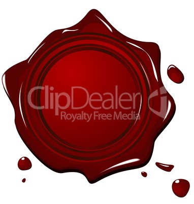 Illustration of wax grunge red seal