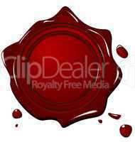 Illustration of wax grunge red seal