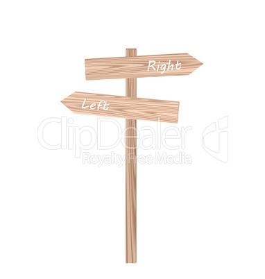 Illustration of wood traffic sign