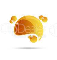 abstract yellow speech bubble isolated