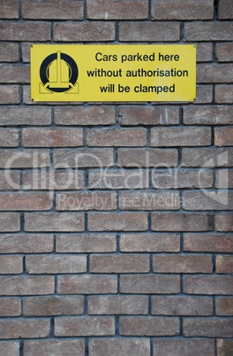 Clamping sign