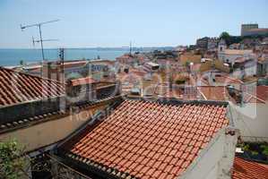 Alfama rooftops view in Lisbon
