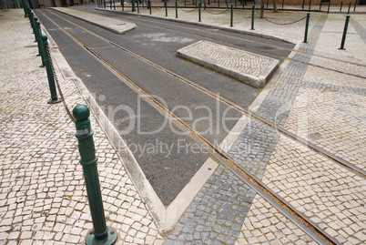 Railway tracks in Lisbon