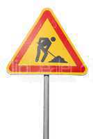 Construction road sign