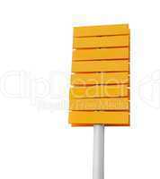 Empty yellow signpost