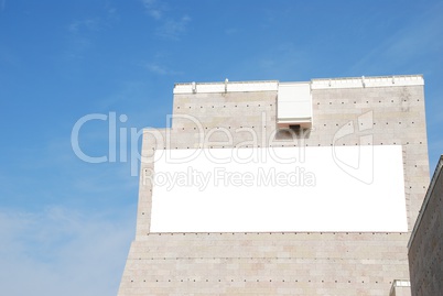 Blank billboard on a modern building