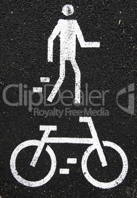Pedestrian and bicycle sign