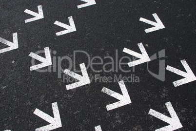 Asphalt with arrows