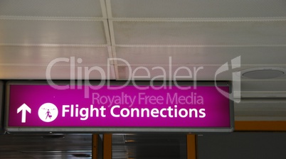 Flight connections sign