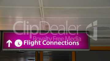 Flight connections sign