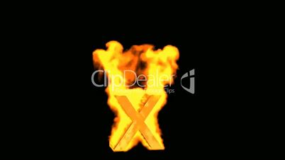 fire alphabet x.