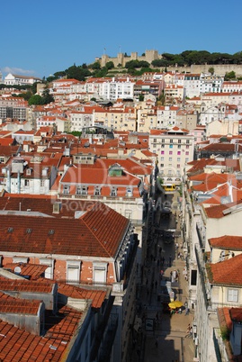 Lisbon cityscape with Sao Jorge Castle