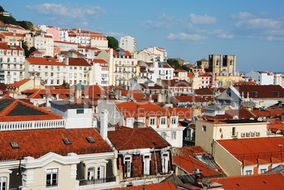 Lisbon cityscape with Sé Cathedral