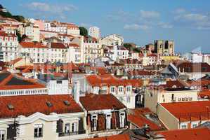 Lisbon cityscape with Sé Cathedral