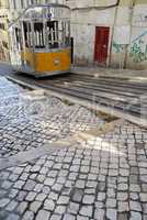 Bica elevator tram in Lisbon, Portugal