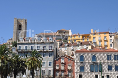 Lisbon cityscape with Se Cathedral