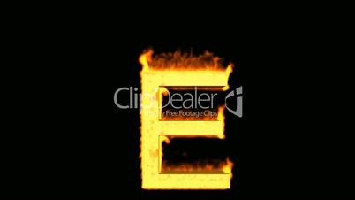 fire letter E,uppercase.