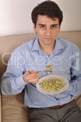 Man having lunch