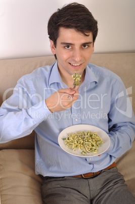 Man having lunch