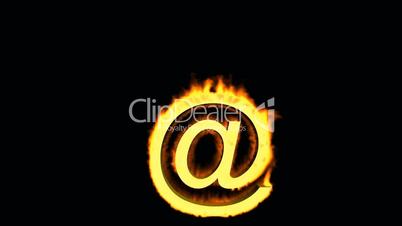 Internet fire symbol,@ mail.