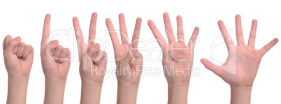 Woman hands counting