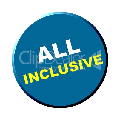 Button Blau rund - All inclusive