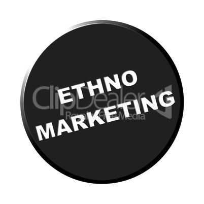 Button rund schwarz - Ethno Marketing