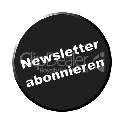 Button Schwarz rund - Newsletter abonnieren