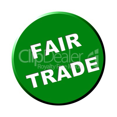 Button grün rund - Fair Trade