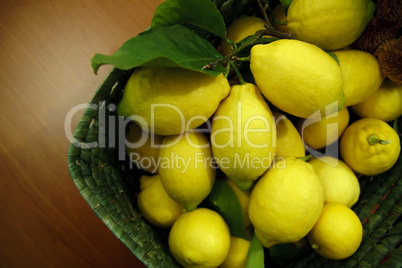 Basket with lemons