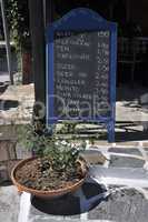 Greek coffee menu