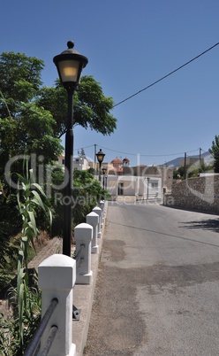 Street road in Lagoudi village, Greece
