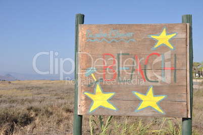 Beach sign