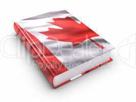 Book covered with Canadian flag