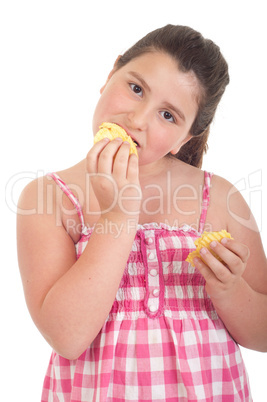 Girl eating chips