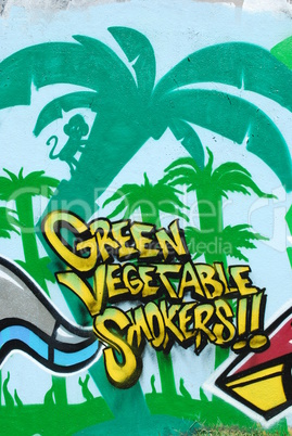Graffiti Wall (Green Smokers)