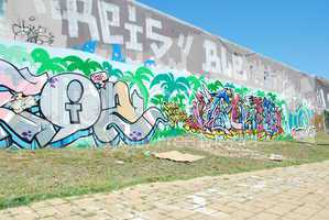 Graffiti Wall on a Urban Place