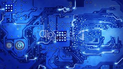computer circuit board blue loopable background