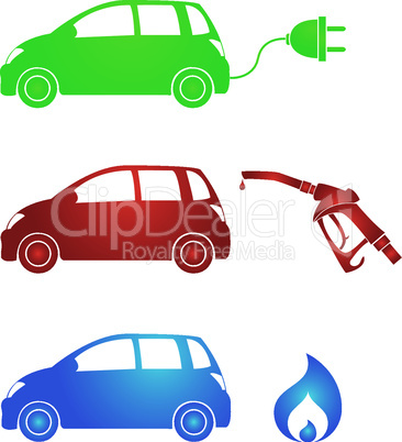 Symbole für verschiedene Kraftstoffarten