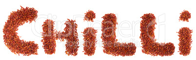 Chilli written with chilli peppers