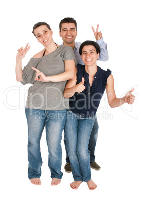 Brother and sisters gesturing