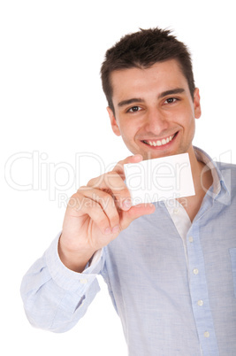Man holding card