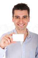 Man holding card