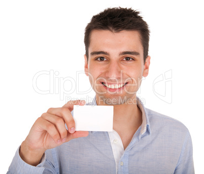 Man holding card