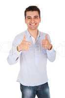 Man showing thumbs up