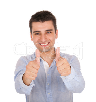 Man showing thumbs up