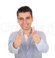 Man showing thumbs up