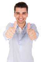 Man showing thumbs up