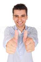 Man showing thumbs up